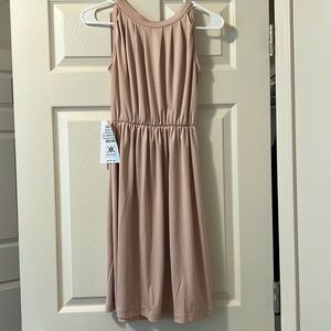 KOH KOH Nude Womens Sleeveless Halter Neck Knee Length Day Midi Dress Size XS